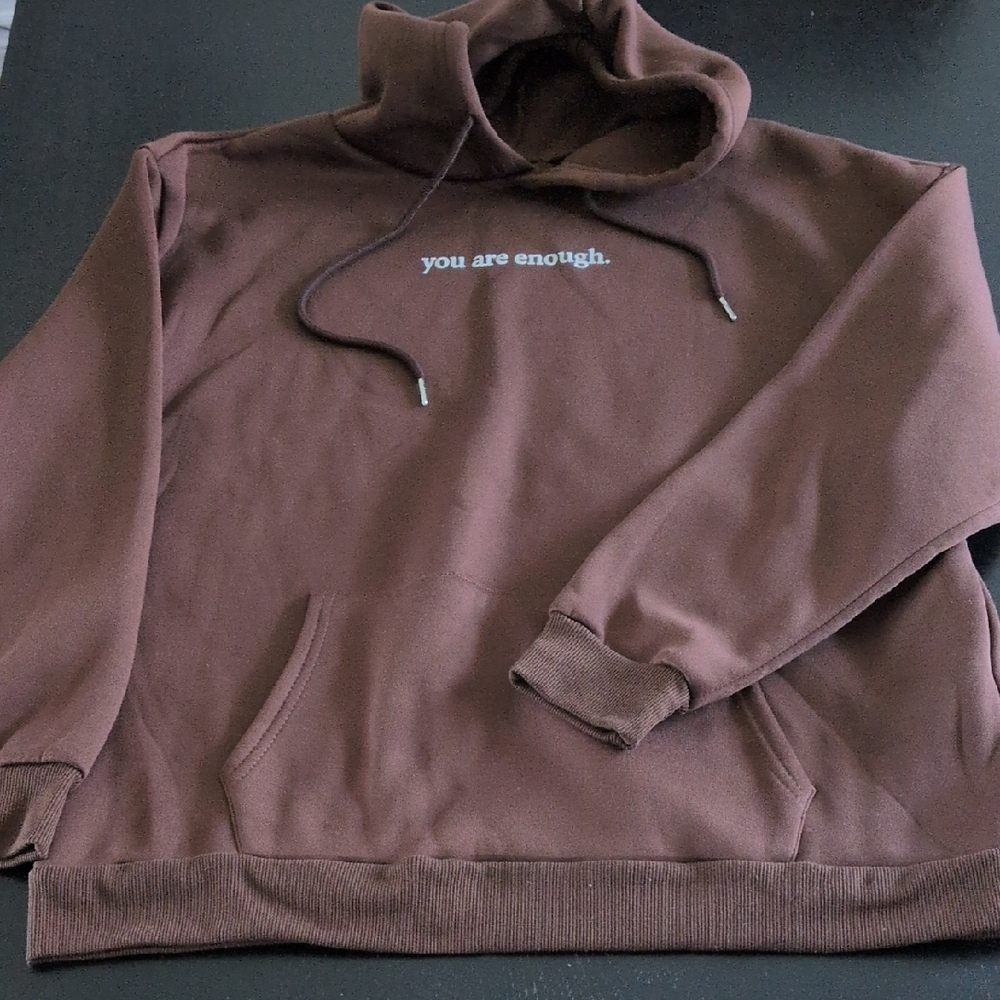 Source Unknown Deep Brown Hoodie with Affirmation
